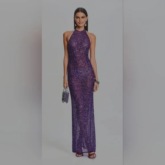 Clarisse Purple Sequin Dress - Picture 8 of 10